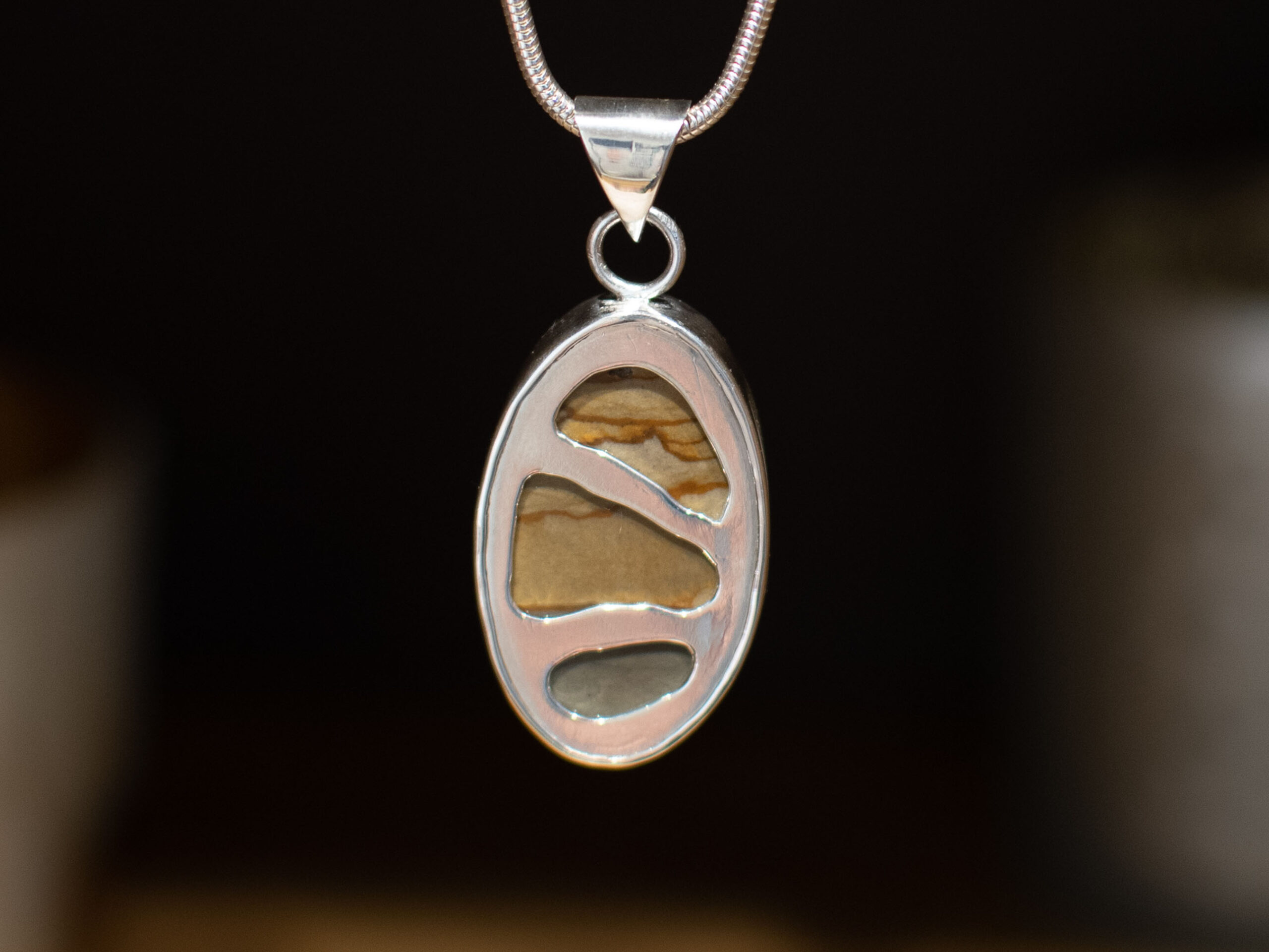 Picture Jasper Sterling Silver Pendant - Back