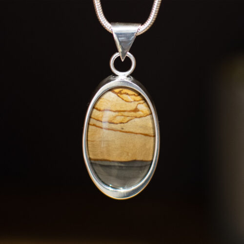Picture Jasper Sterling Silver Pendant - Front Picture Jasper Sterling Silver Pendant - Front
