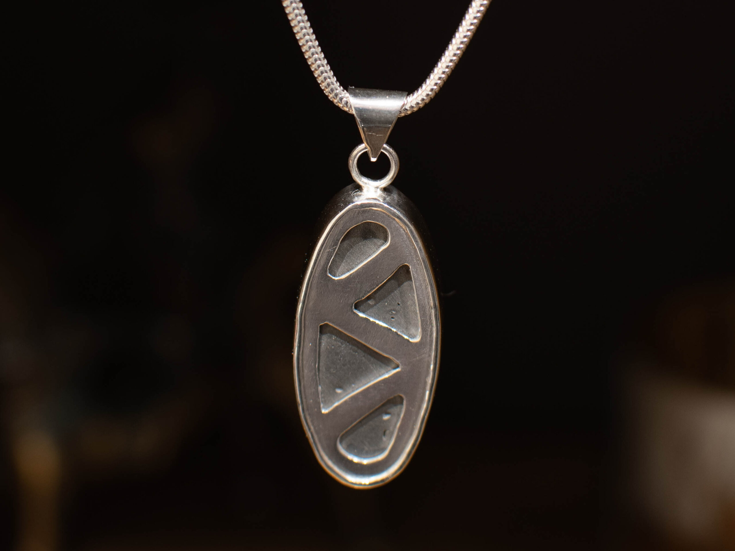 Giraffe Turquoise and Sterling Silver Pendant - Back