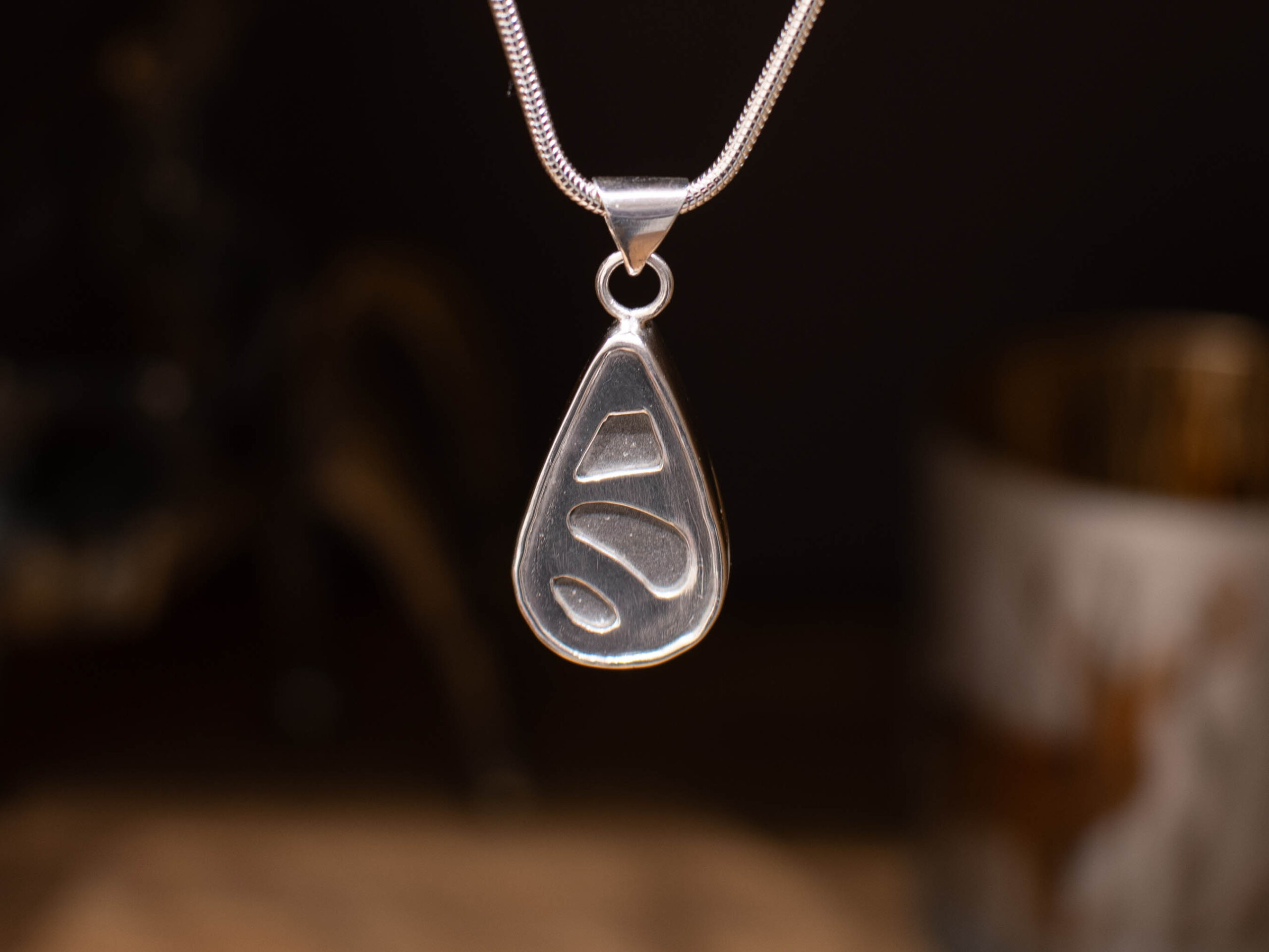 Blue Yungai Turquoise Sterling Silver Pendant - Back