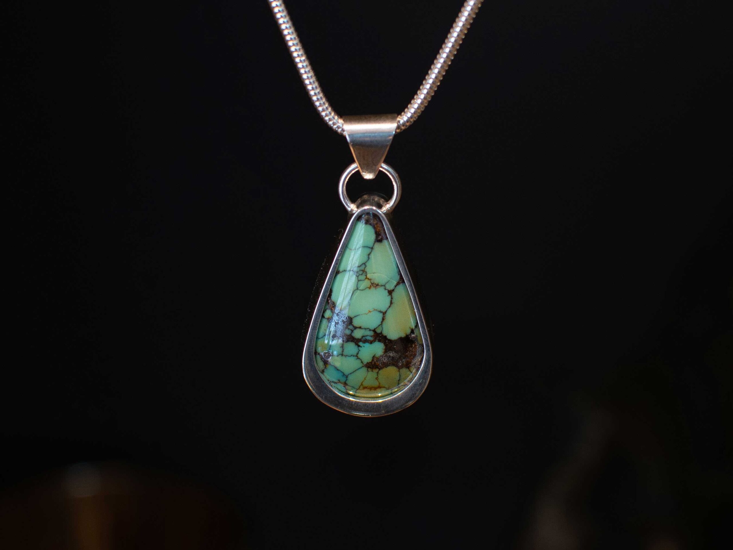 Blue Treasure Mountain Turquoise Sterling Silver Pendant