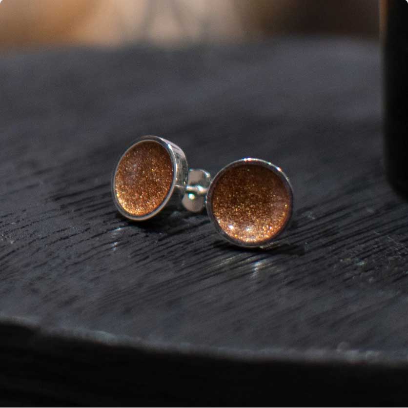 Large Resin and Silver Earrings