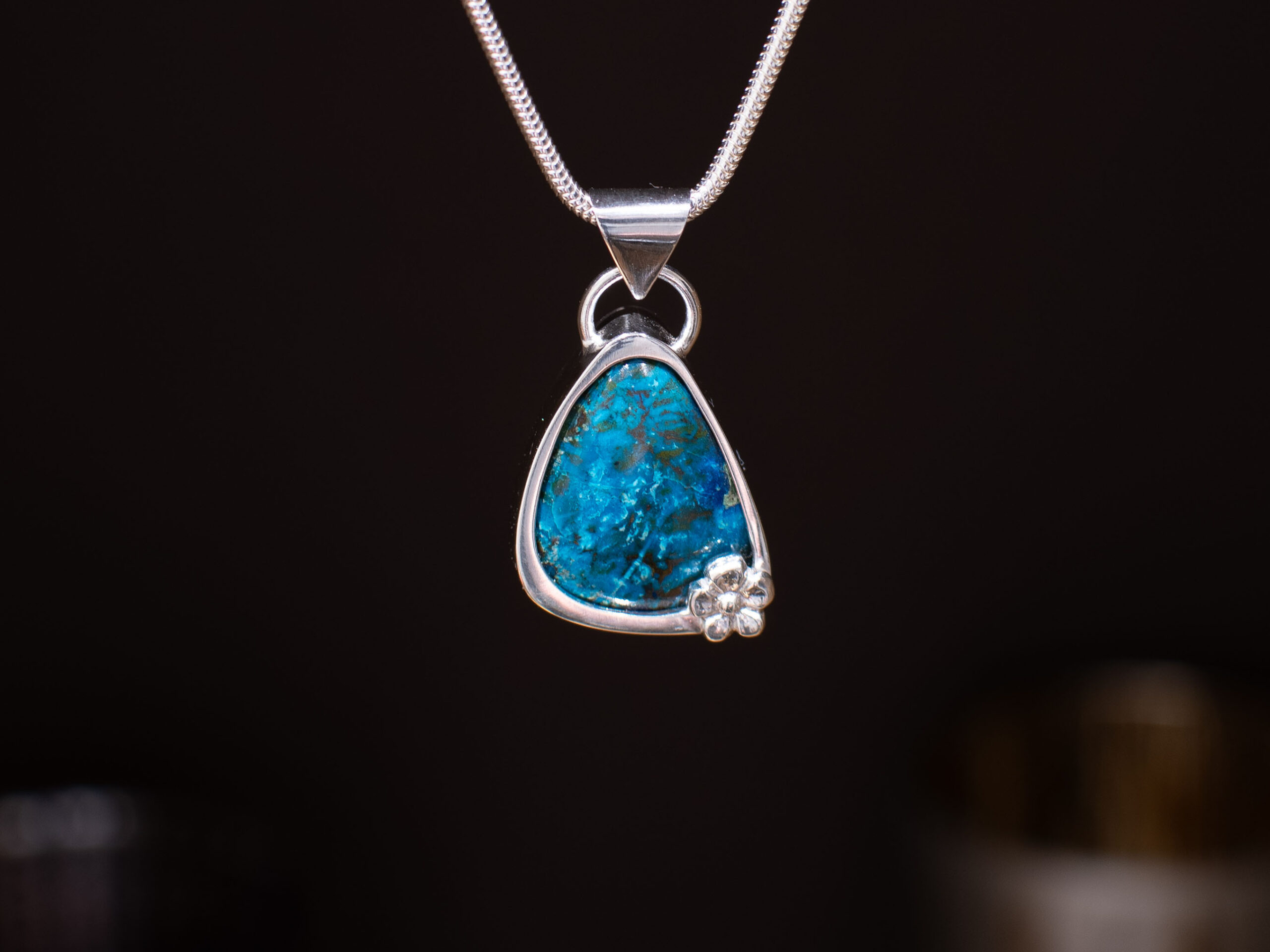 Bright Blue Chrysocolla Pendant