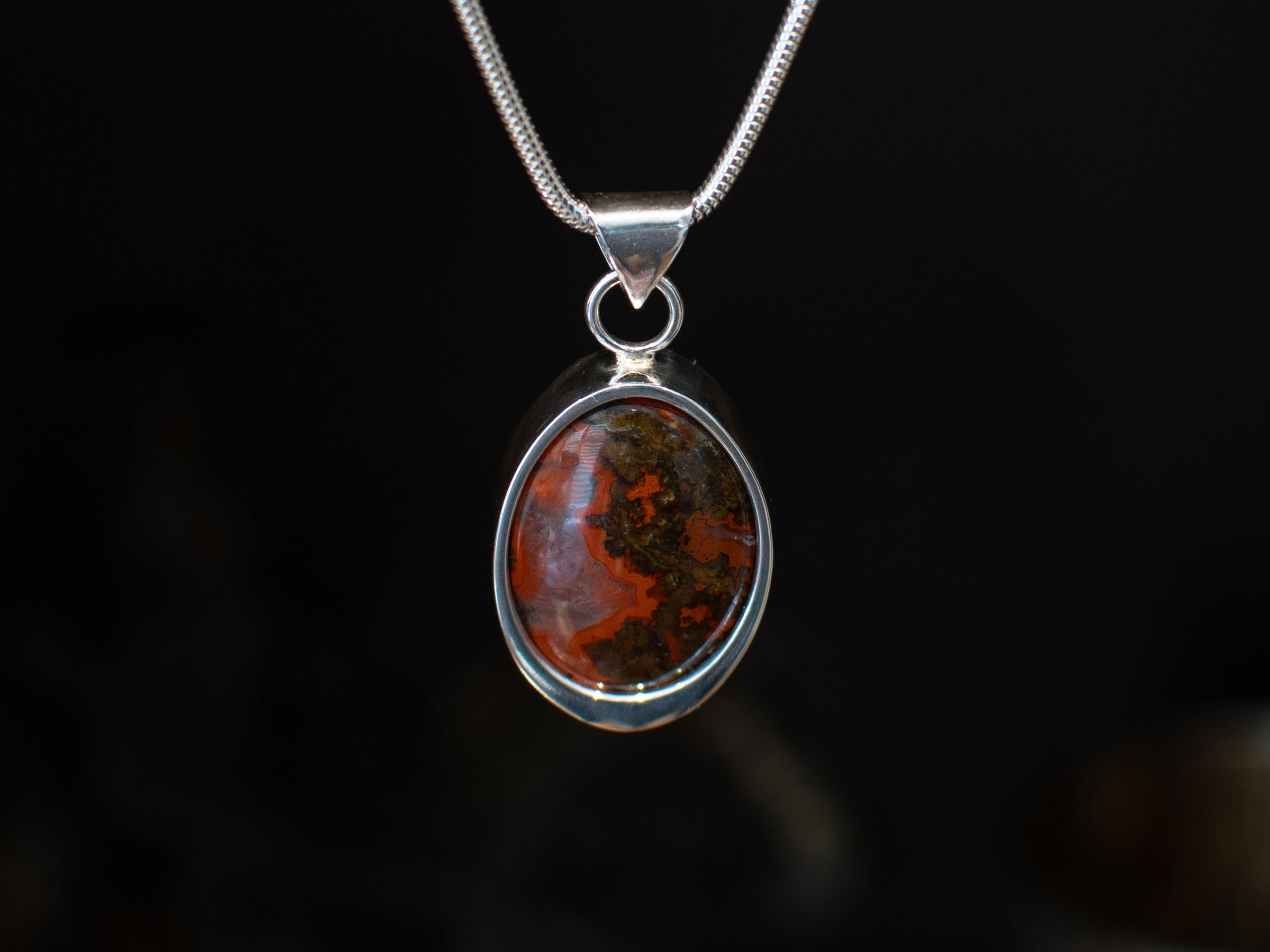 Moroccan Agate Oval Pendant - front