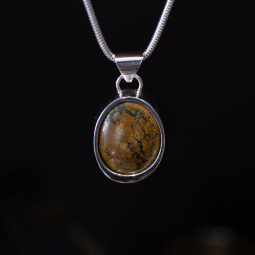 WBR-92-01-Product-Image-Etsy-Front Brown Tibetan Turquoise Pendant - front