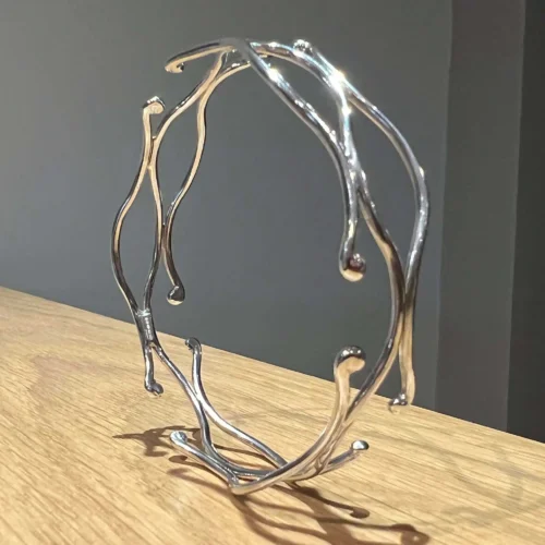 Twiggy Sterling Silver Bangle - Heavy